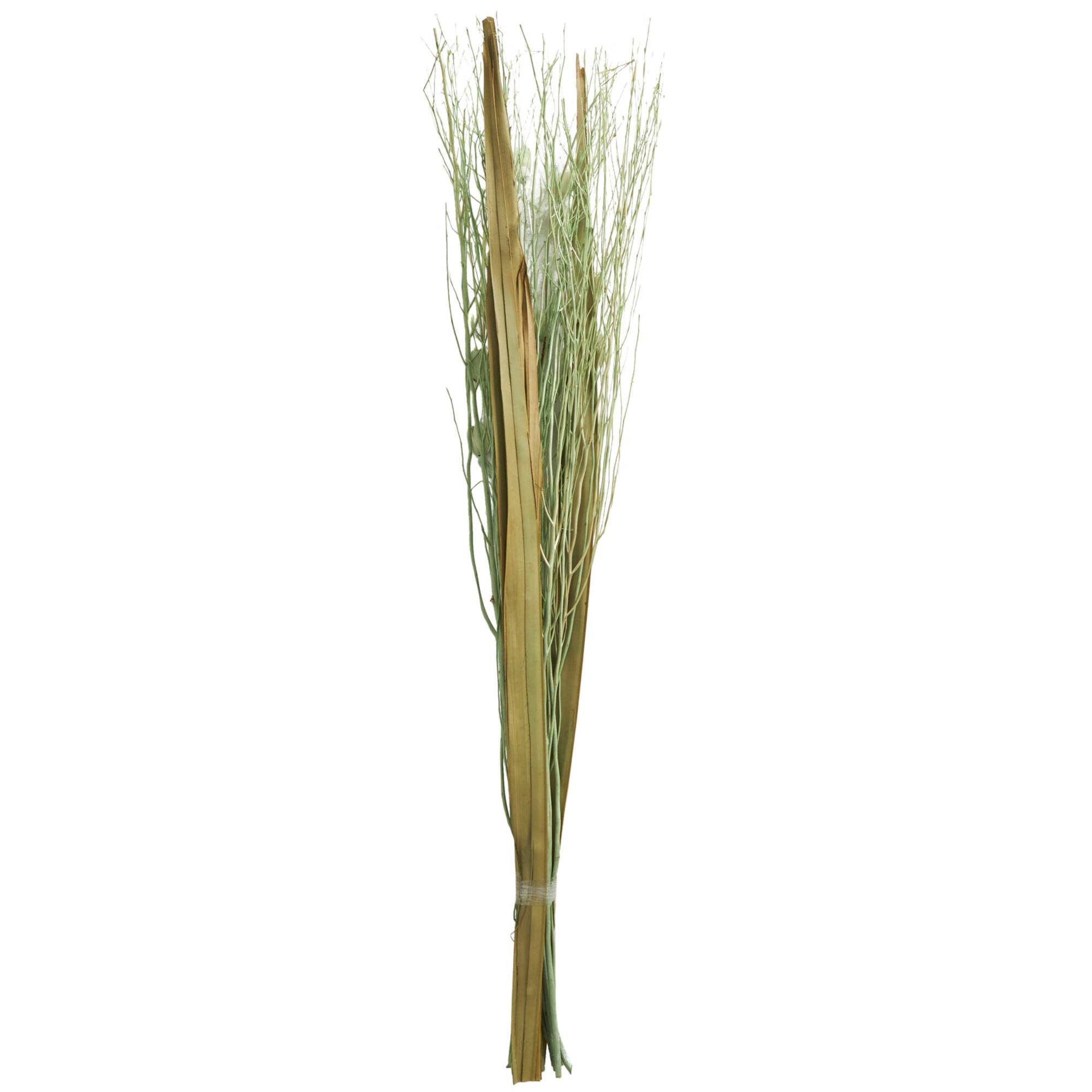 40" Green Floral Bouquet Branch Natural Foliage with Grass Stems